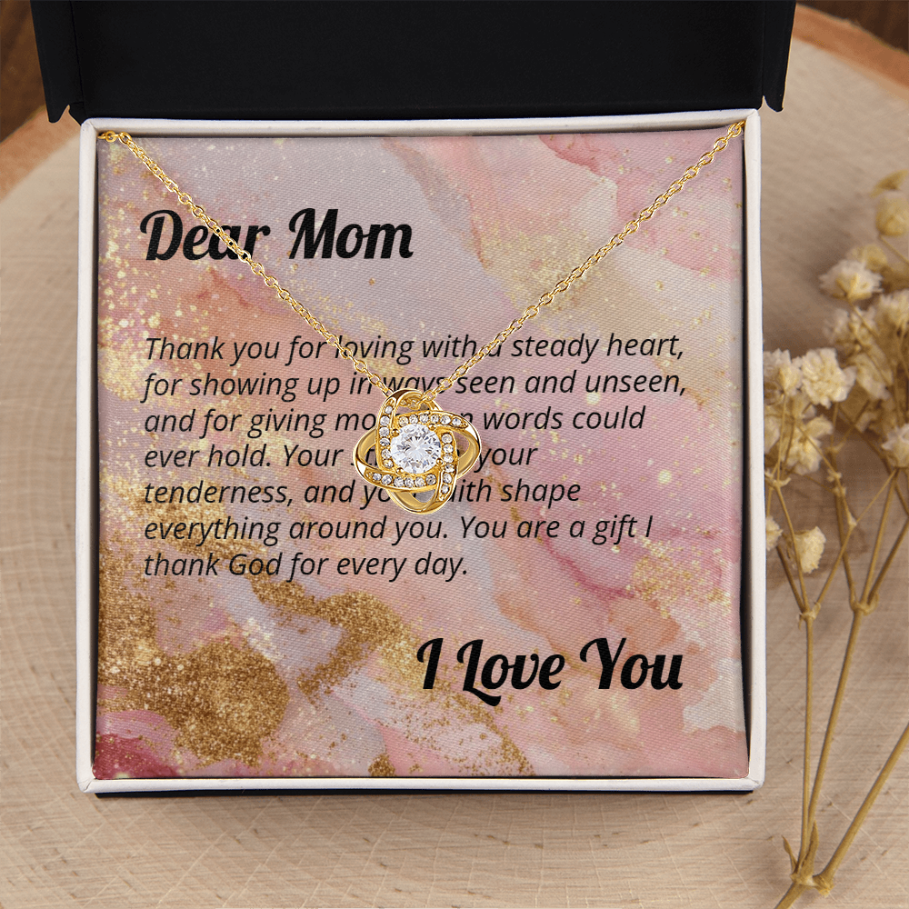 Dear Mom - Mother's Day Devotional Love Knot Necklace