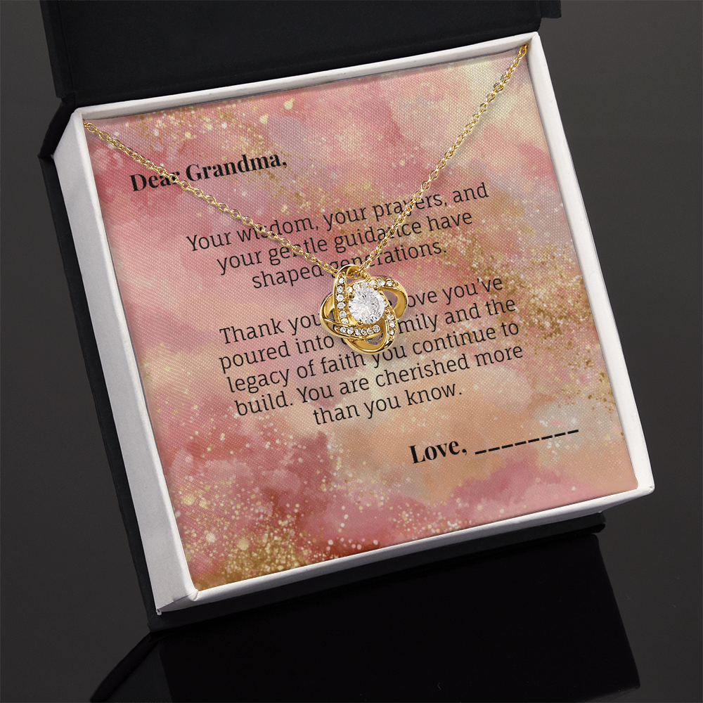 To Grandma - Generational Blessing Devotional Love Knot Necklace