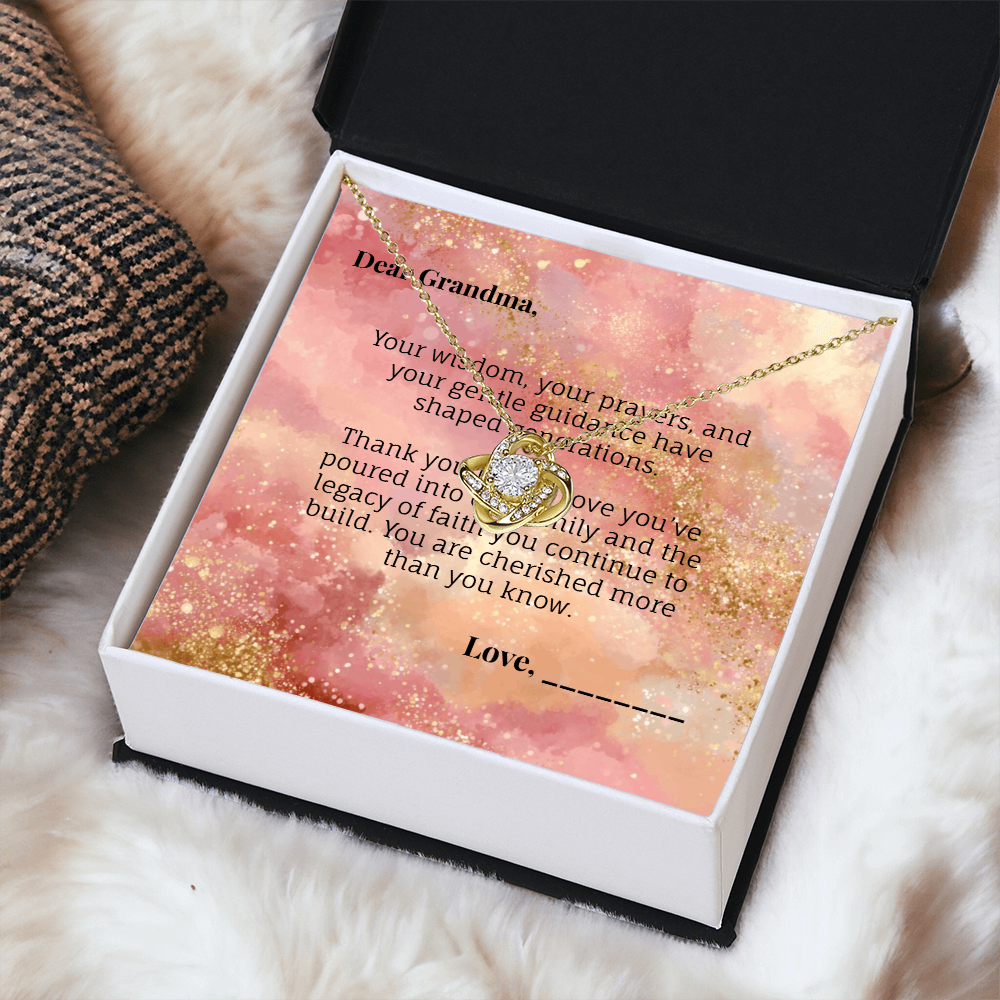 To Grandma - Generational Blessing Devotional Love Knot Necklace