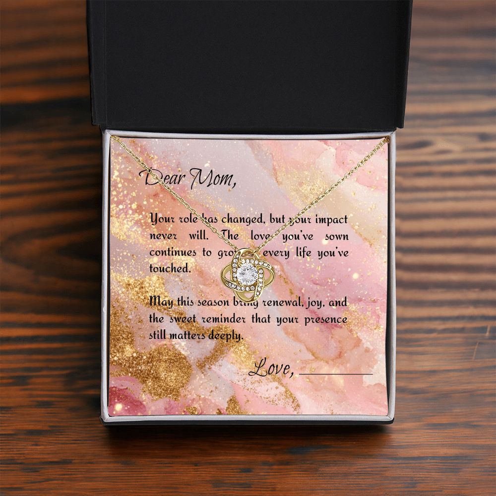 For the Empty‑Nest Mom - New Season Devotional Love Knot Necklace
