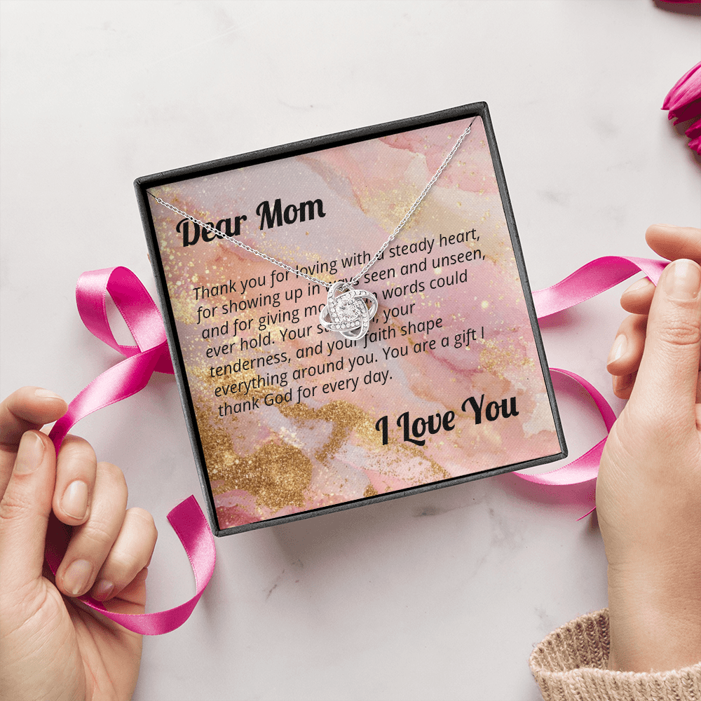 Dear Mom - Mother's Day Devotional Love Knot Necklace