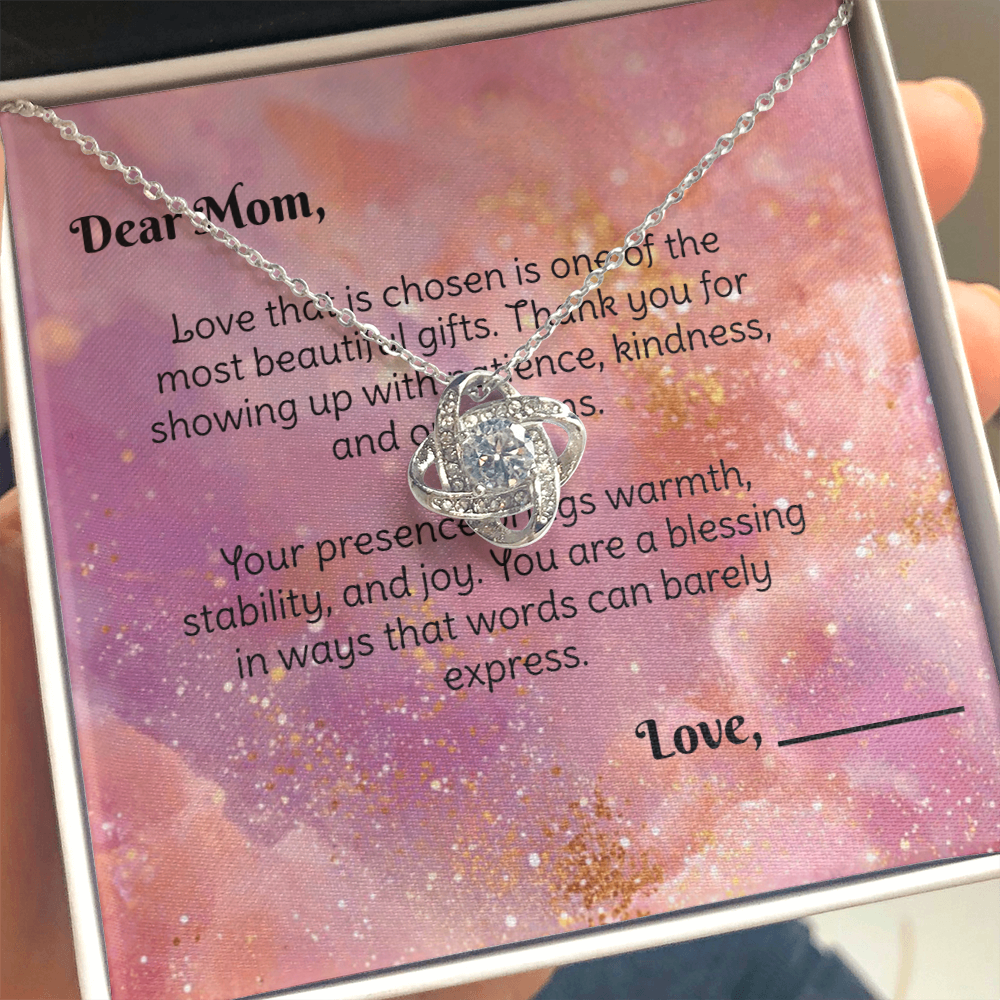 To the Bonus Mom - Stepmom Devotional Love Knot Necklace