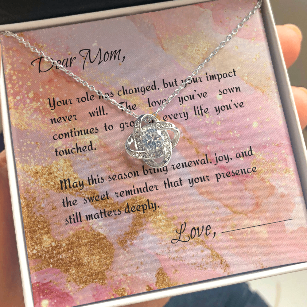 For the Empty‑Nest Mom - New Season Devotional Love Knot Necklace