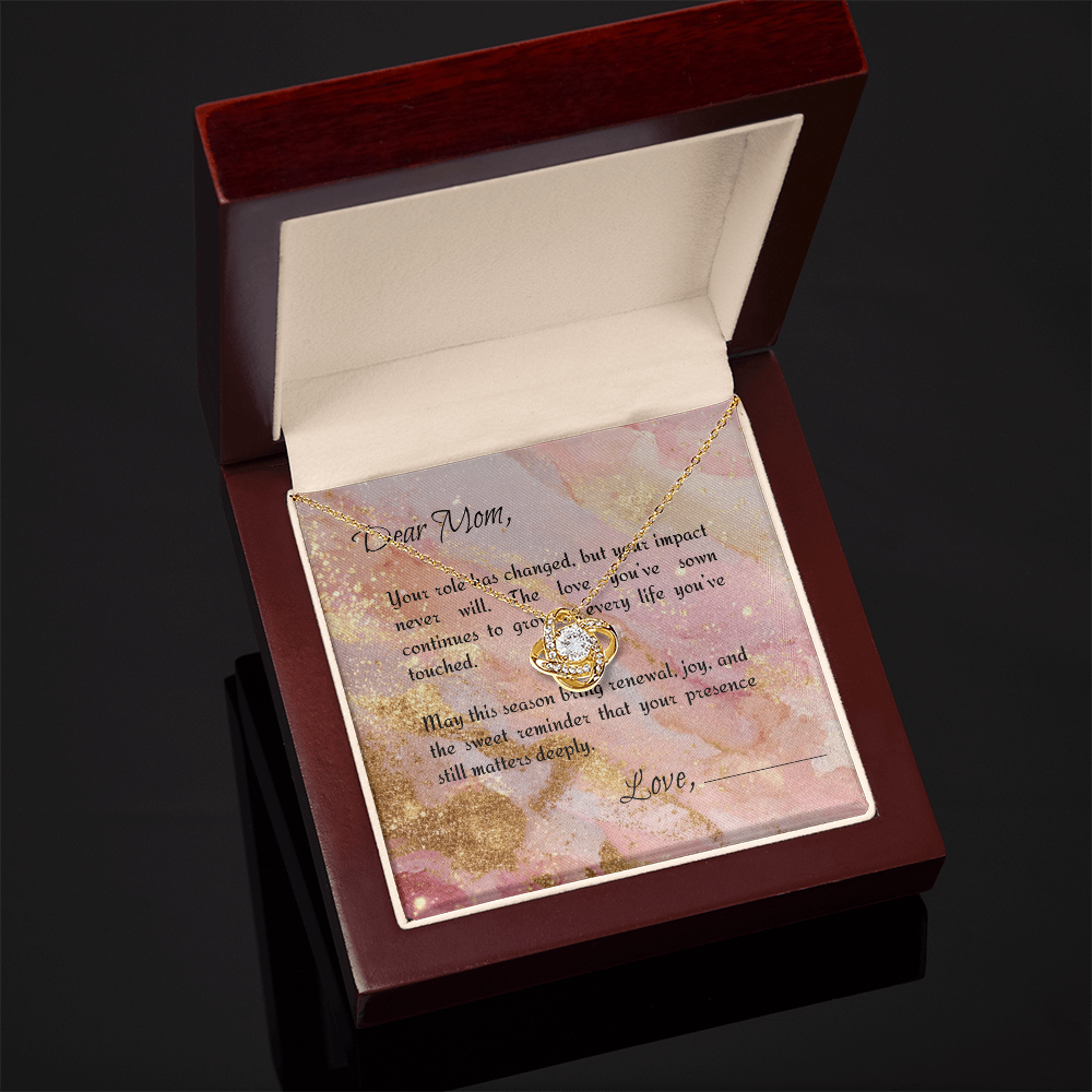 For the Empty‑Nest Mom - New Season Devotional Love Knot Necklace