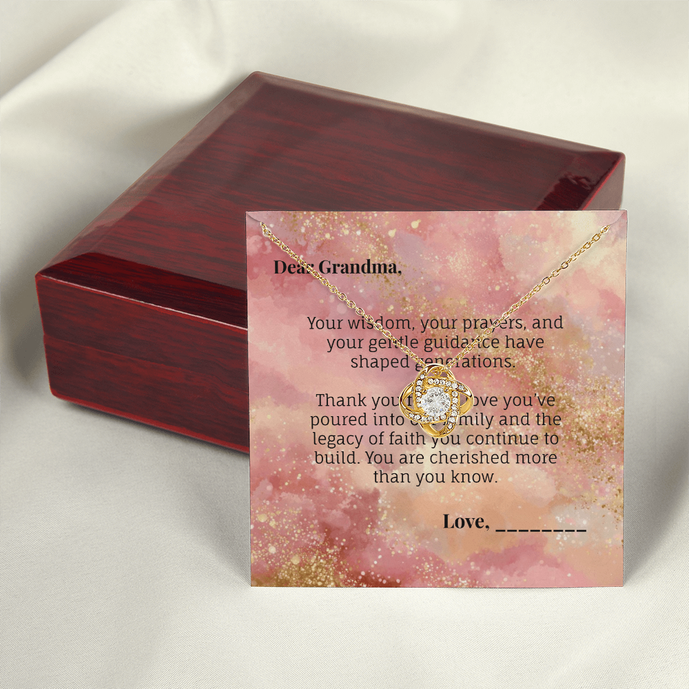 To Grandma - Generational Blessing Devotional Love Knot Necklace