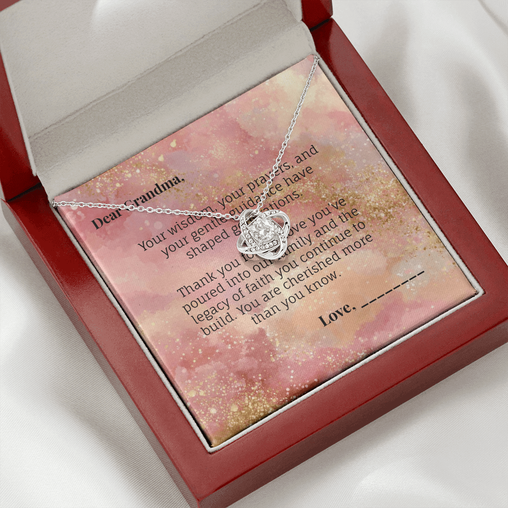 To Grandma - Generational Blessing Devotional Love Knot Necklace