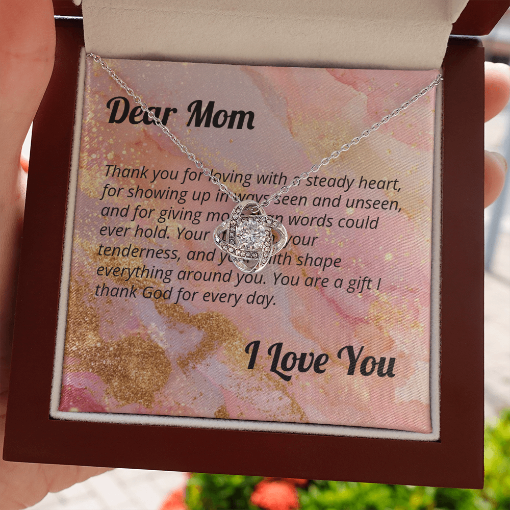 Dear Mom - Mother's Day Devotional Love Knot Necklace