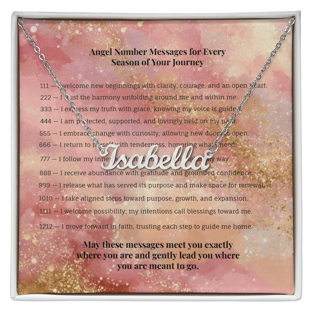 Angel Number 999 or Custom Name Necklace + Message Card