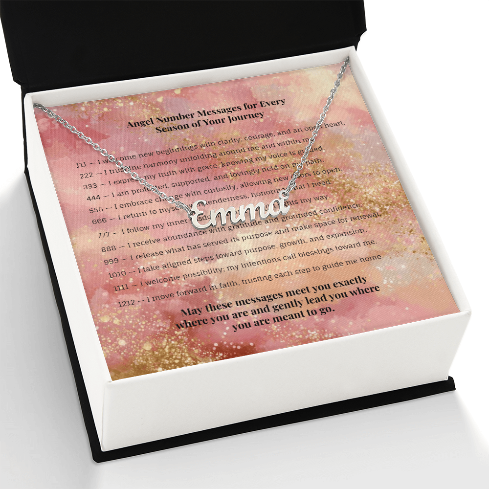 Angel Number 999 or Custom Name Necklace + Message Card