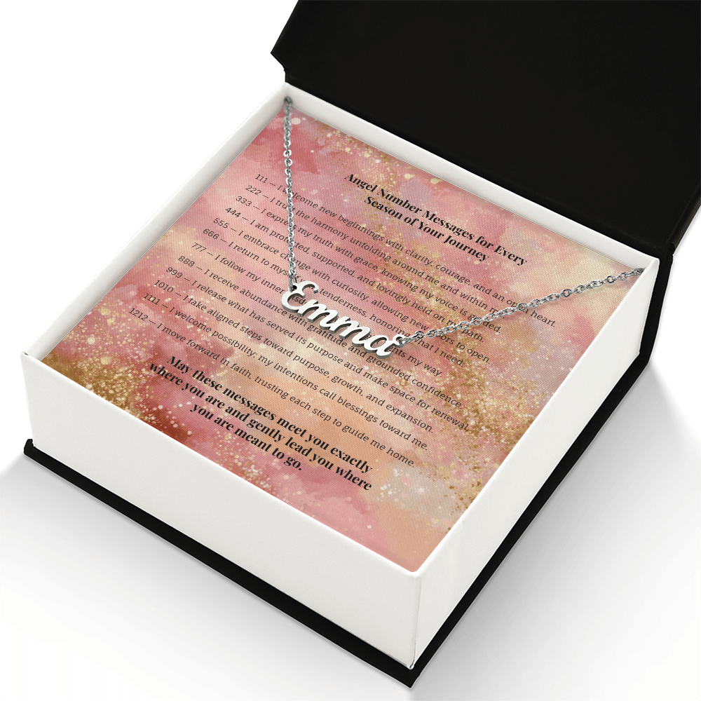 Angel Number 999 or Custom Name Necklace + Message Card