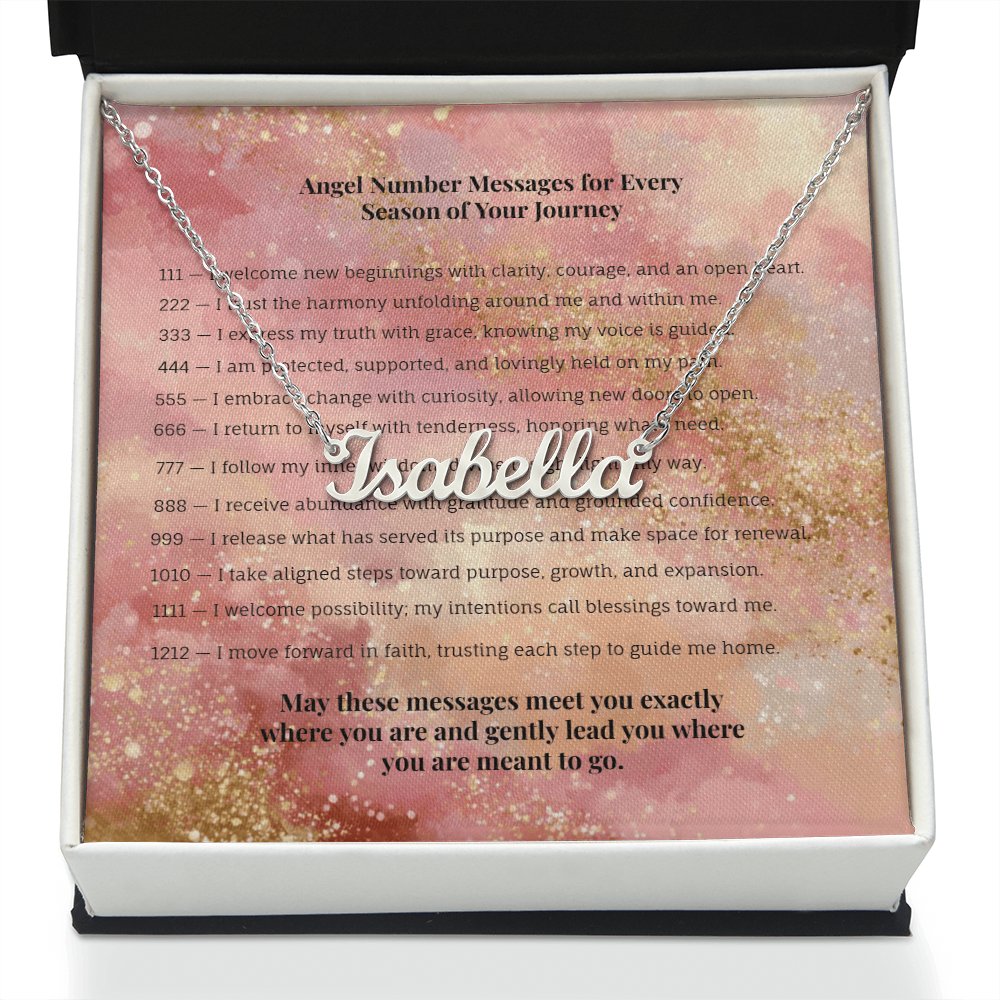 Angel Number 1212 or Custom Name Necklace + Message Card