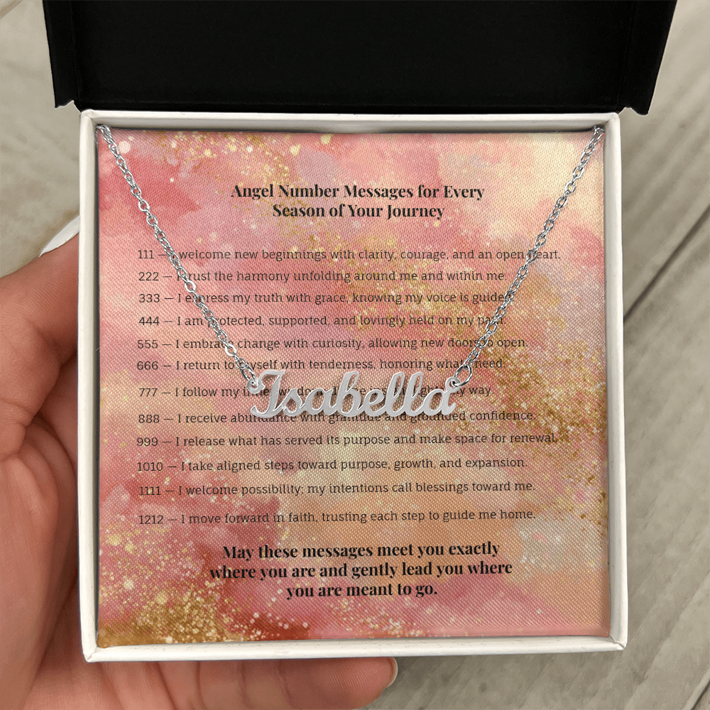 Angel Number 1010 or Custom Name Necklace + Message Card