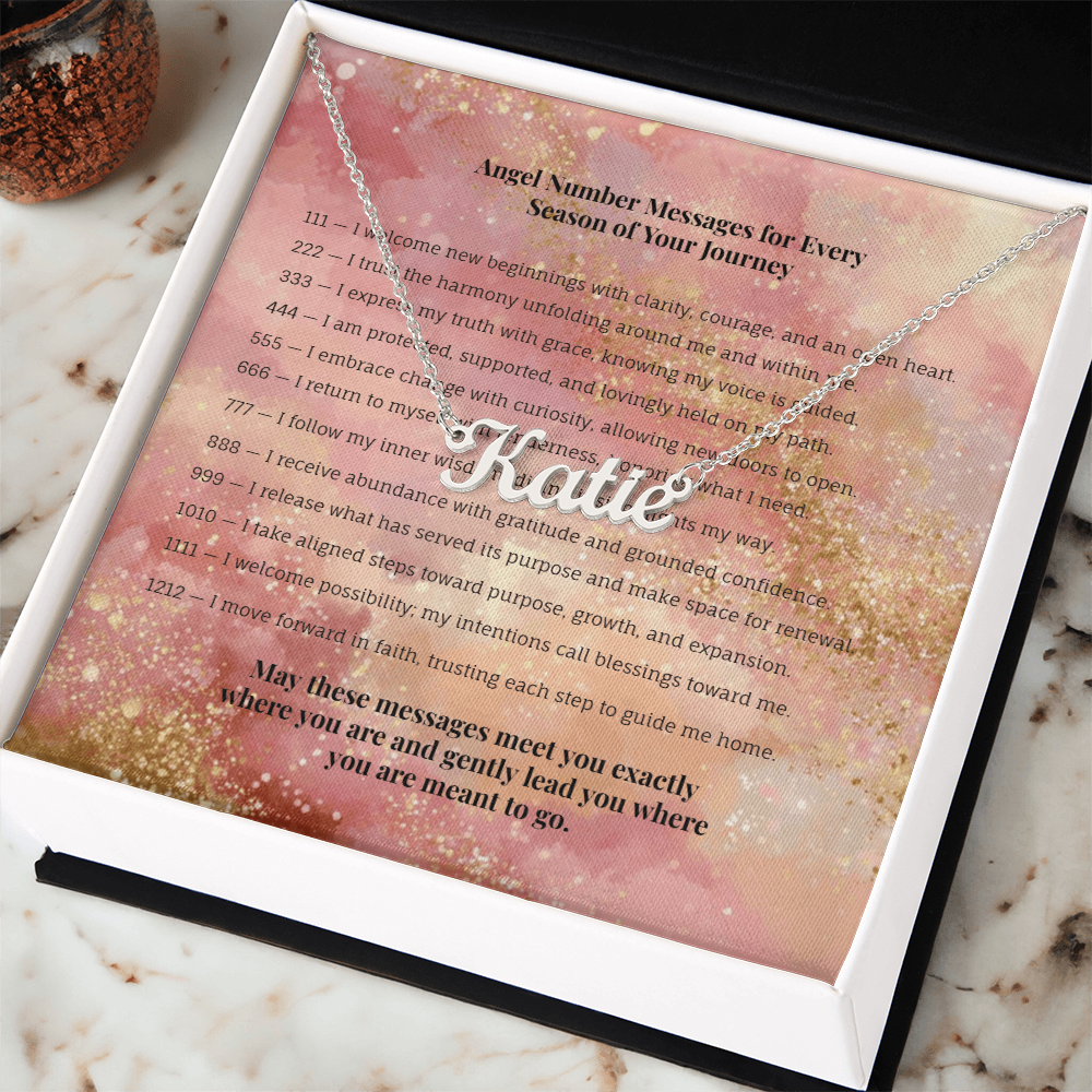 Angel Number 1010 or Custom Name Necklace + Message Card