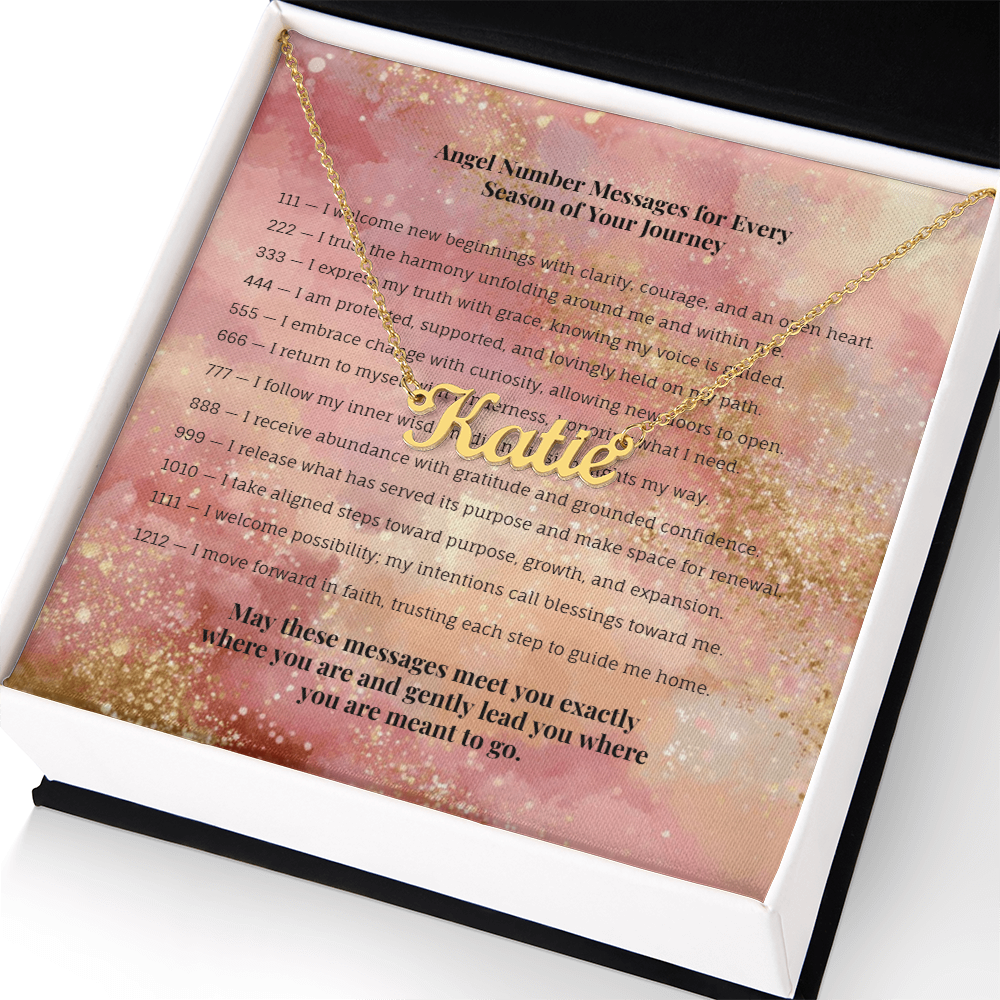 Angel Number 1212 or Custom Name Necklace + Message Card