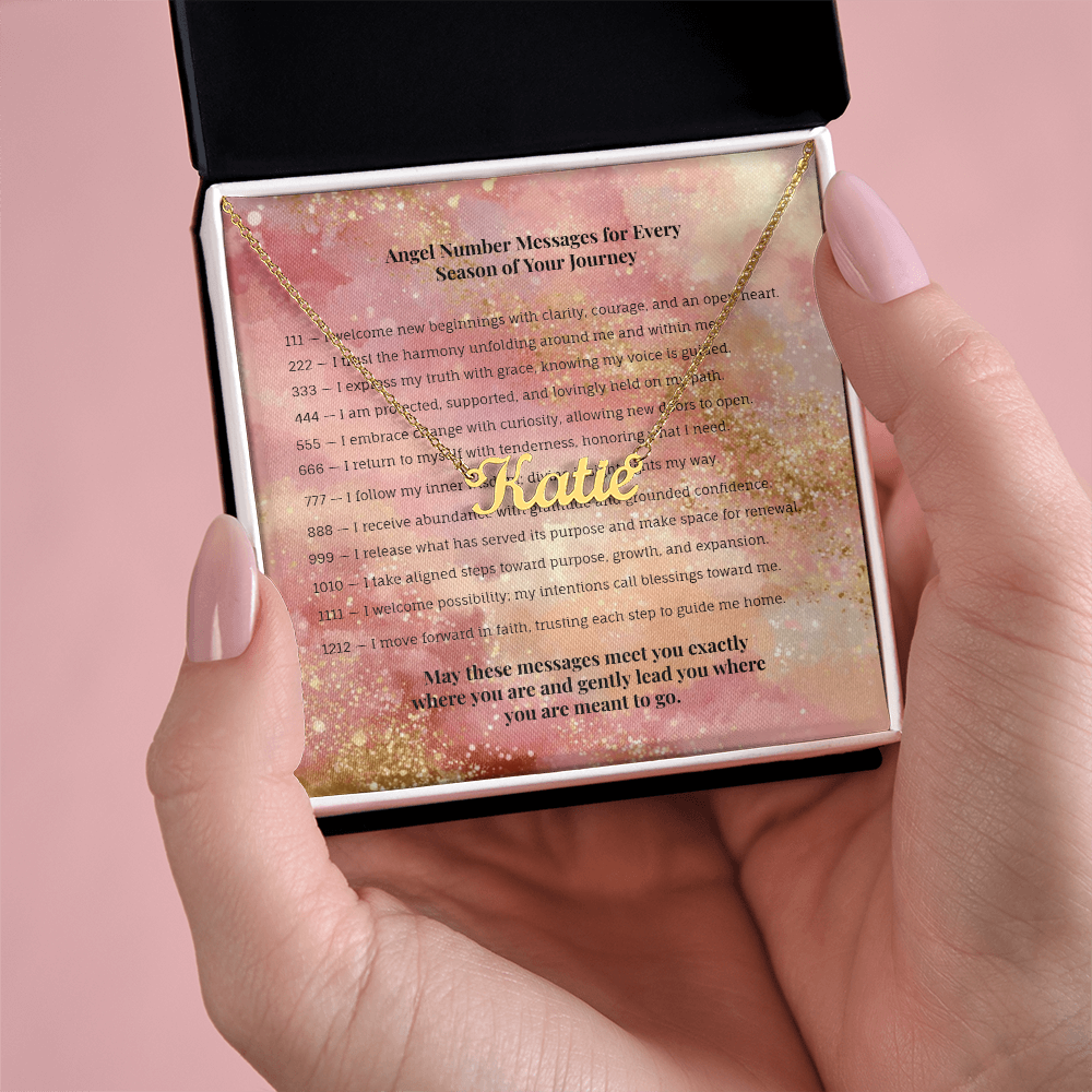 Angel Number 333 or Custom Name Necklace + Message Card
