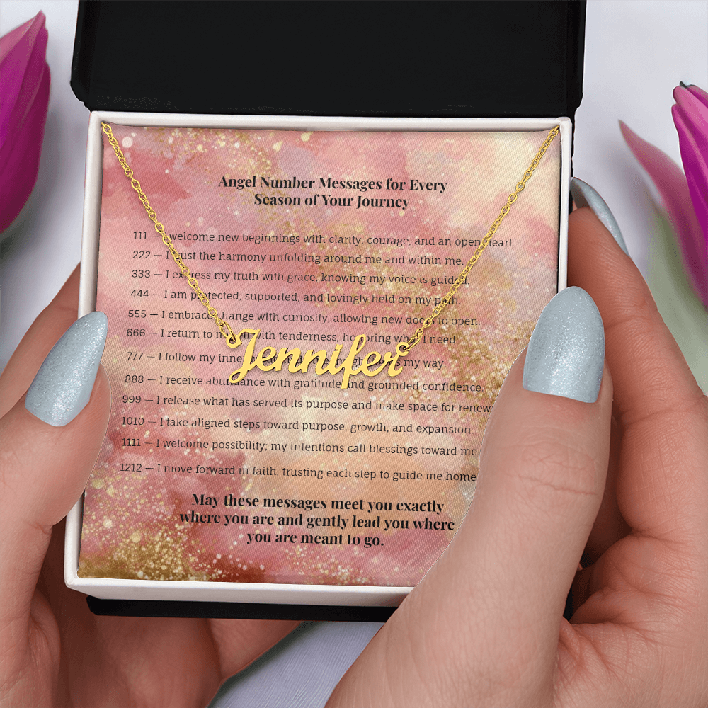 Angel Number 555 or Custom Name Necklace + Message Card