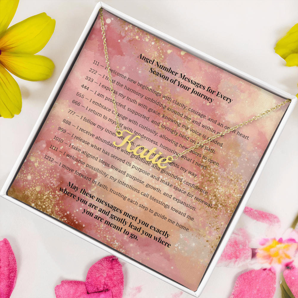 Angel Number 1212 or Custom Name Necklace + Message Card