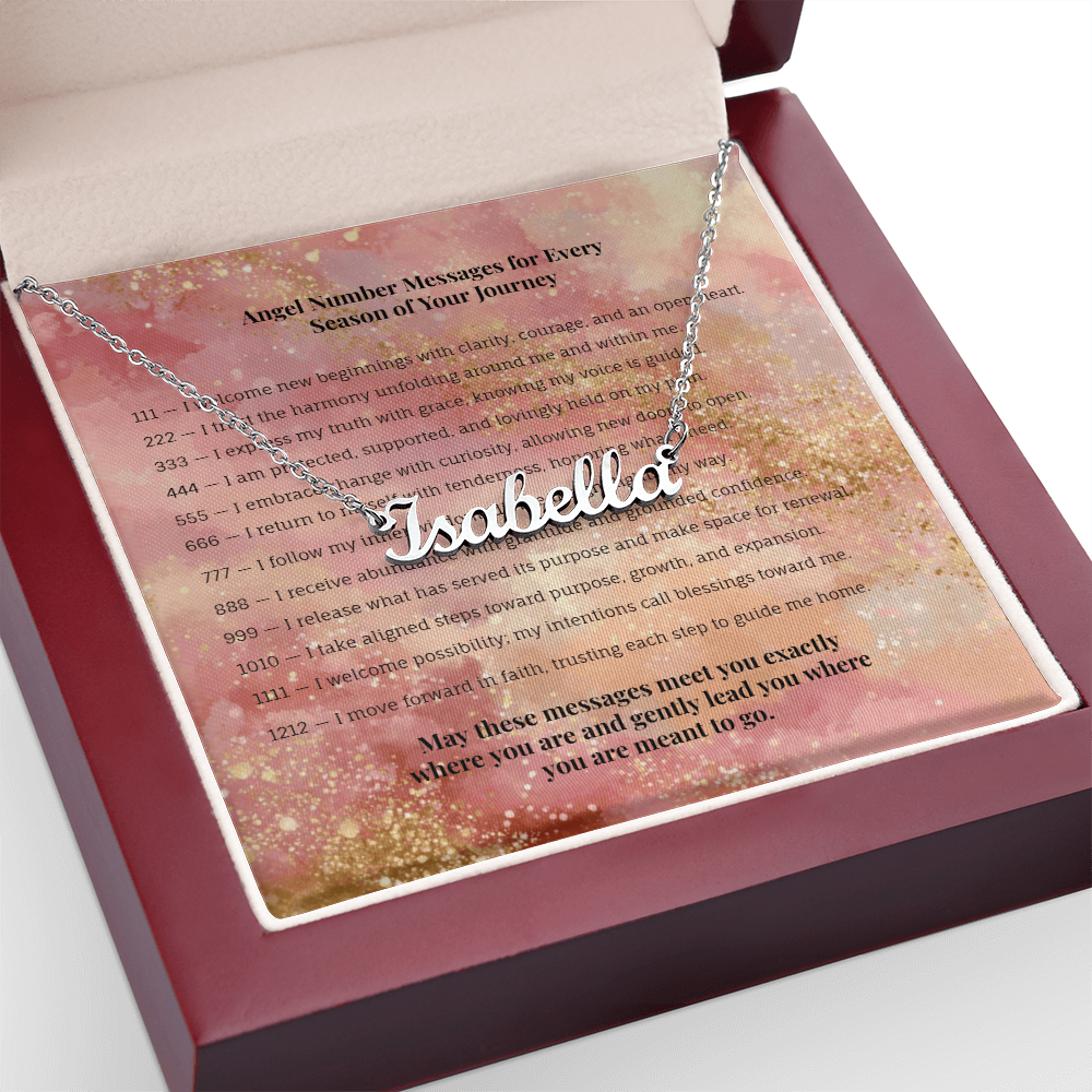 Angel Number 1212 or Custom Name Necklace + Message Card