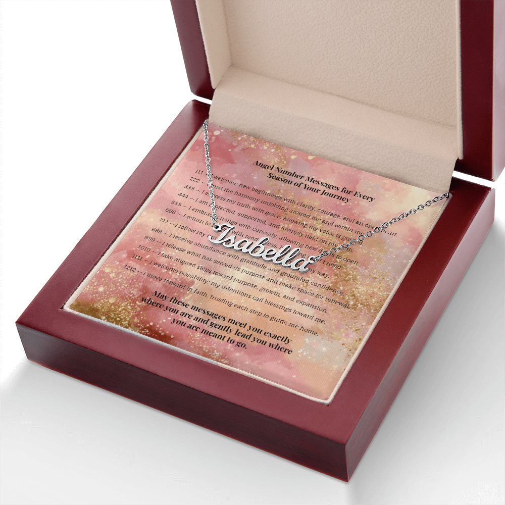 Angel Number 555 or Custom Name Necklace + Message Card