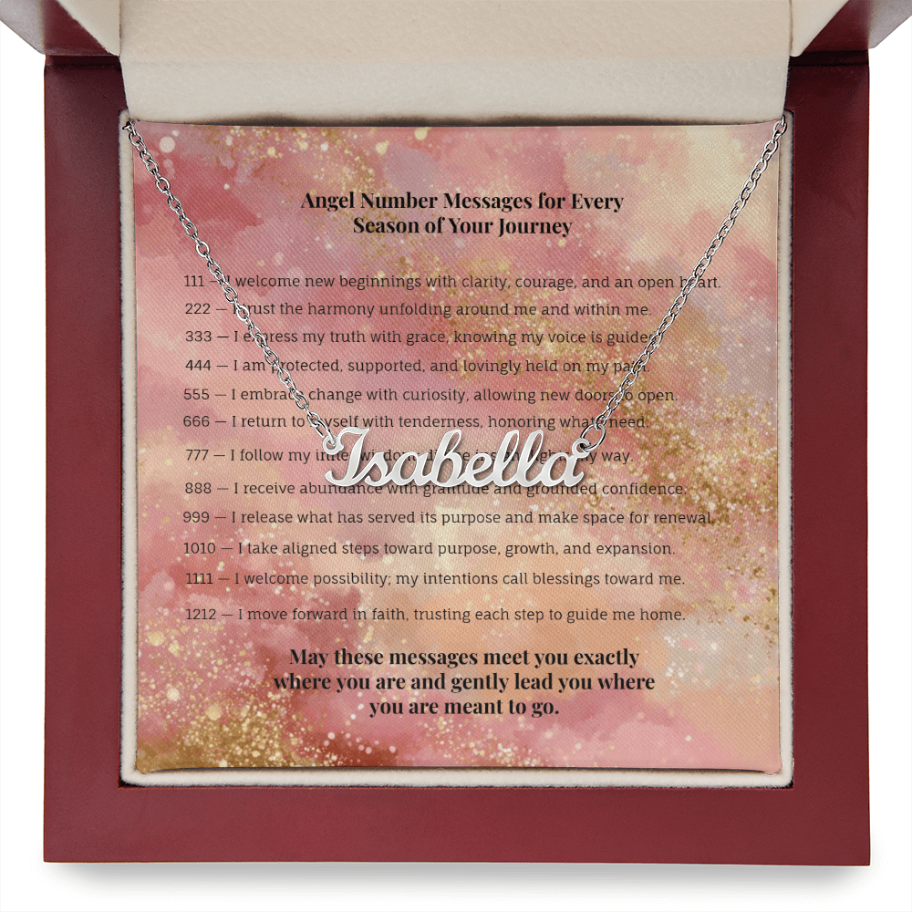 Angel Number 999 or Custom Name Necklace + Message Card