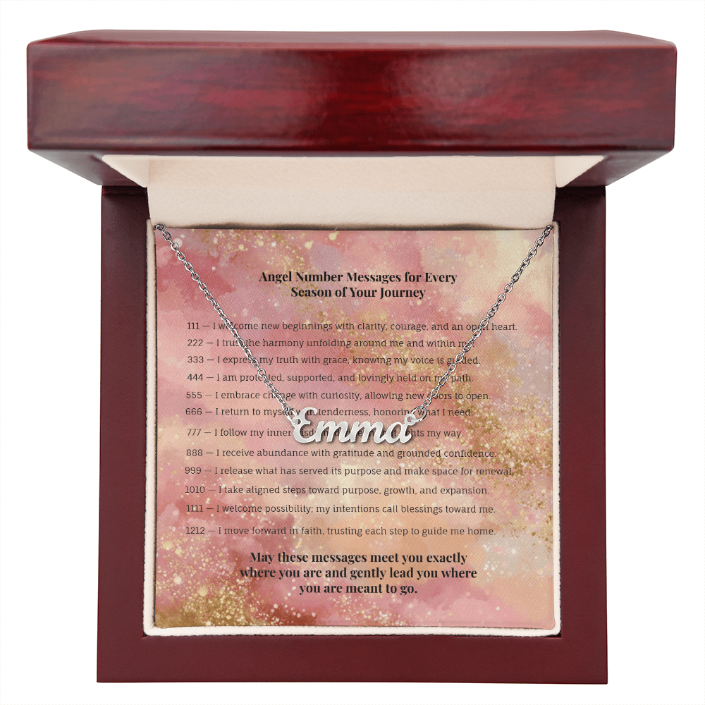 Angel Number 555 or Custom Name Necklace + Message Card