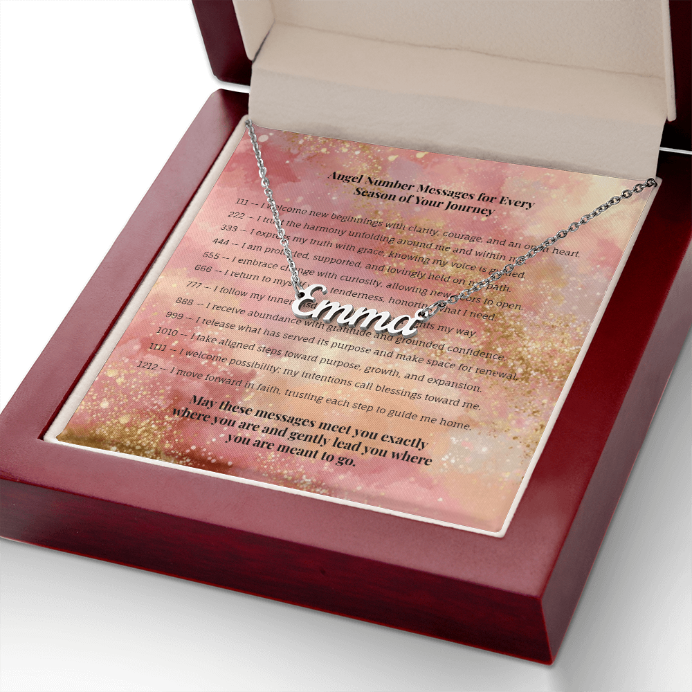 Angel Number 1010 or Custom Name Necklace + Message Card