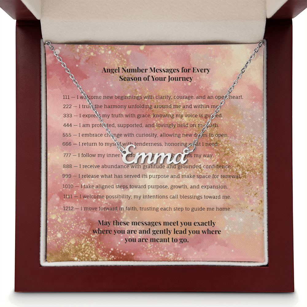 Angel Number 1212 or Custom Name Necklace + Message Card