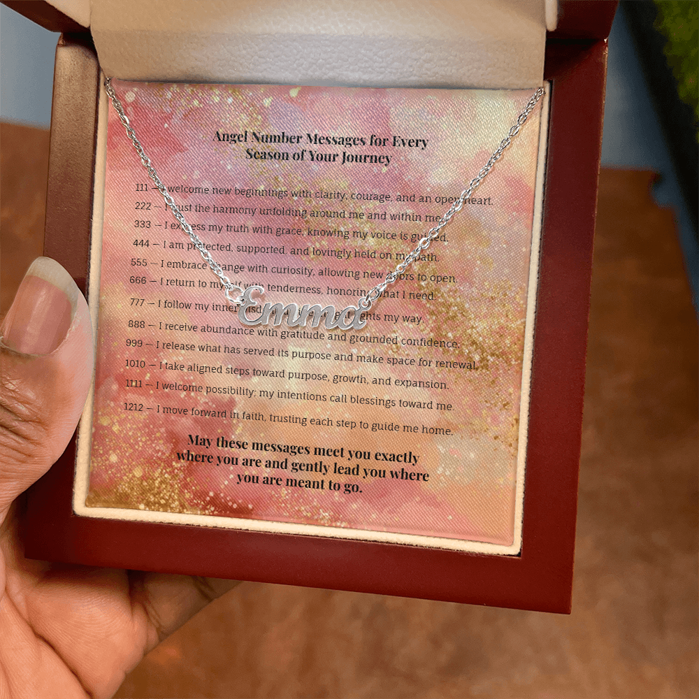 Angel Number 999 or Custom Name Necklace + Message Card