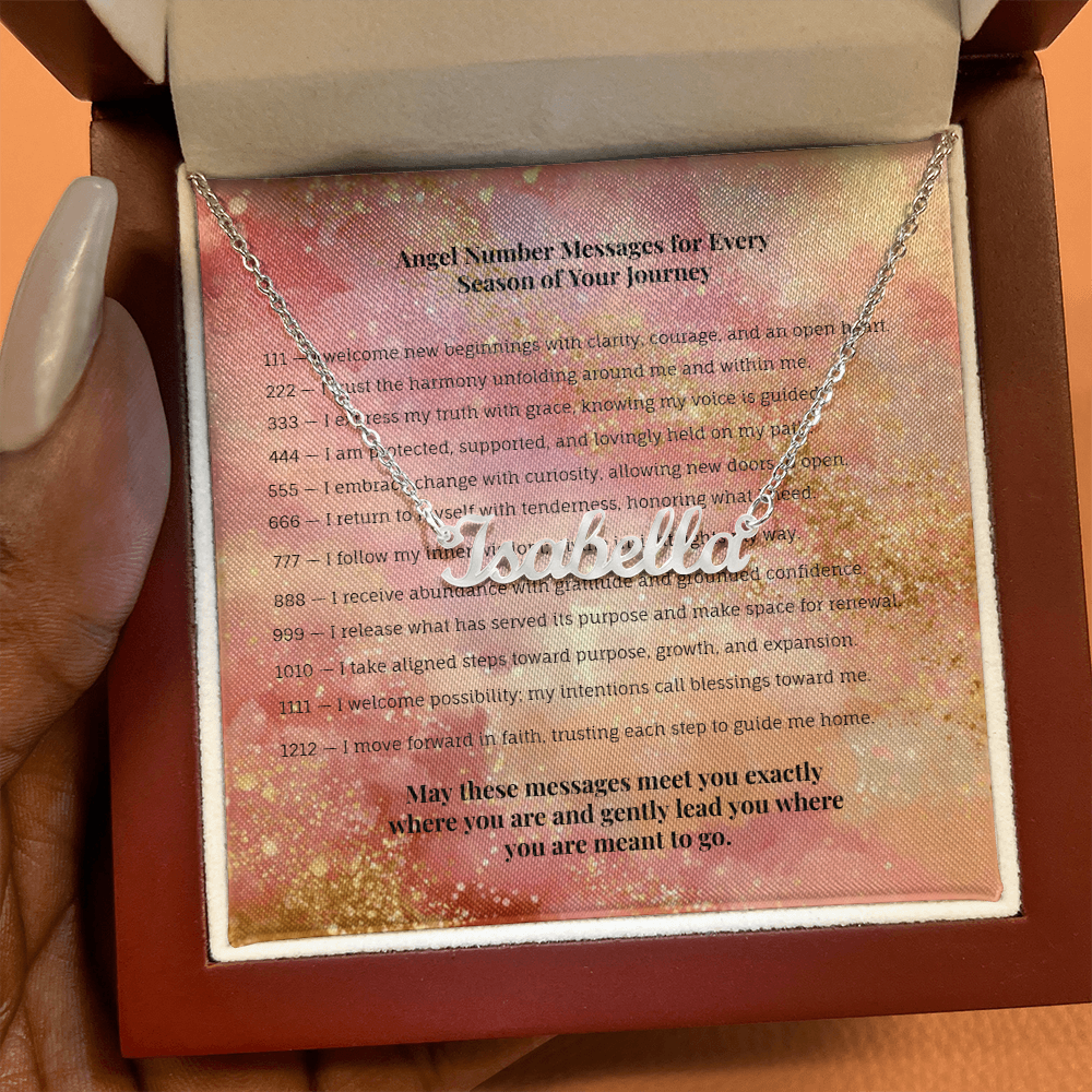 Angel Number 333 or Custom Name Necklace + Message Card