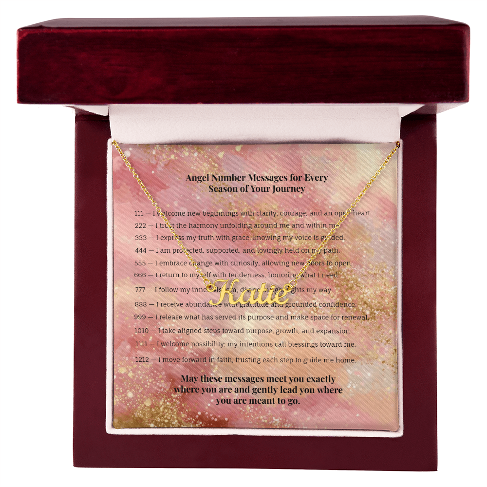 Angel Number 777 or Custom Name Necklace + Message Card