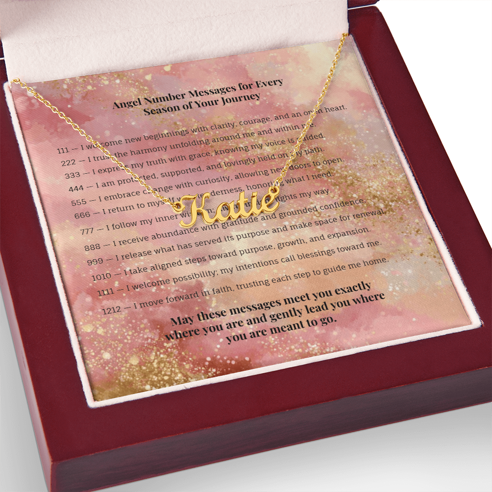 Angel Number 888 or Custom Name Necklace + Message Card