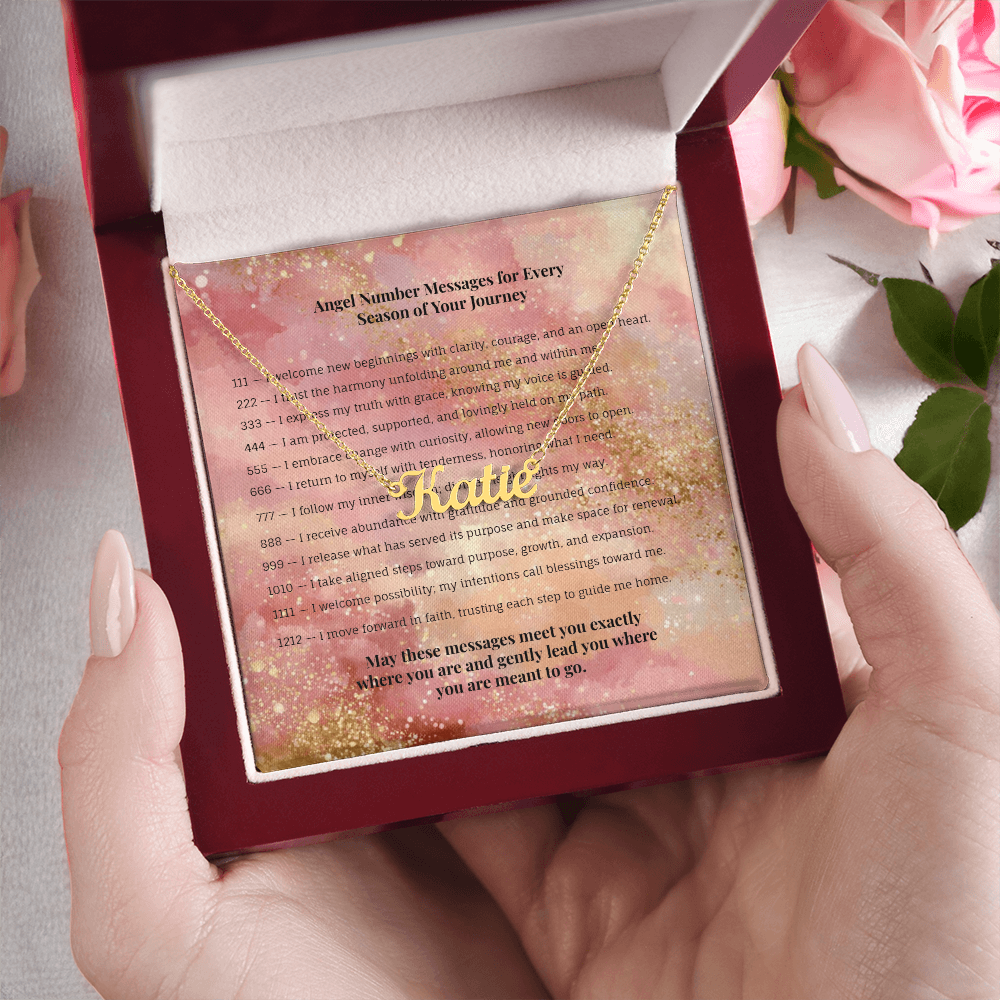 Angel Number 555 or Custom Name Necklace + Message Card
