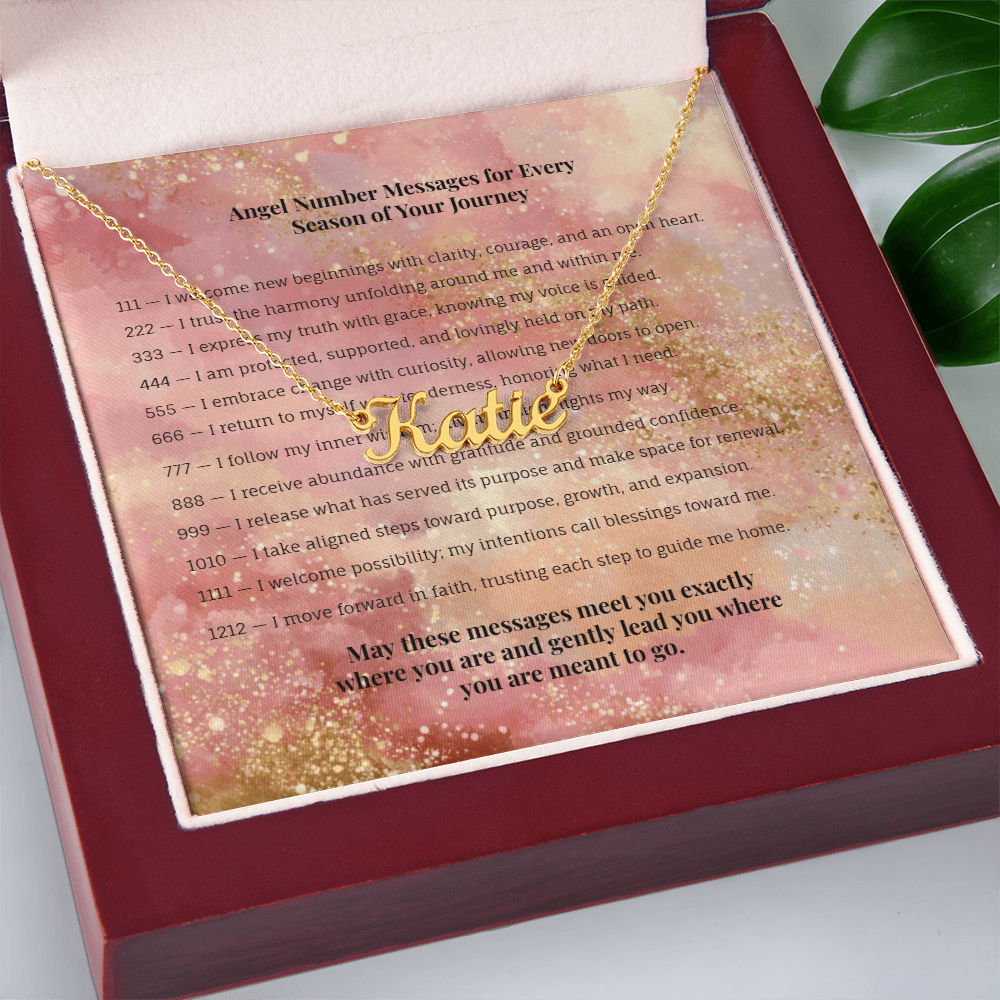 Angel Number 1212 or Custom Name Necklace + Message Card